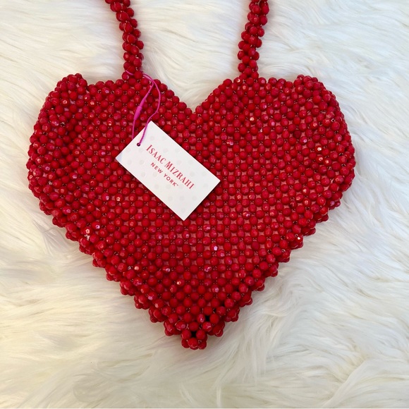 NWT Isaac Mizrahi New York Beaded Heart Bag - Picture 3 of 5